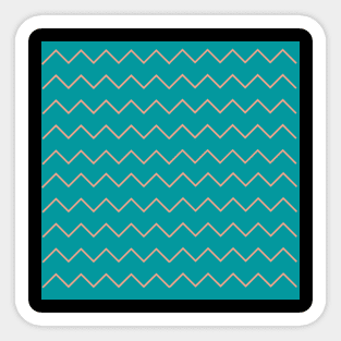 Mint blue zigzag pattern Sticker